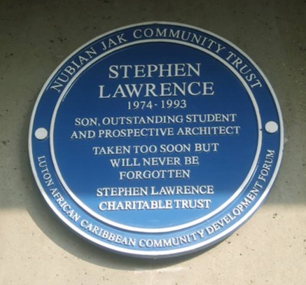 STephen Lawrence Plaque
